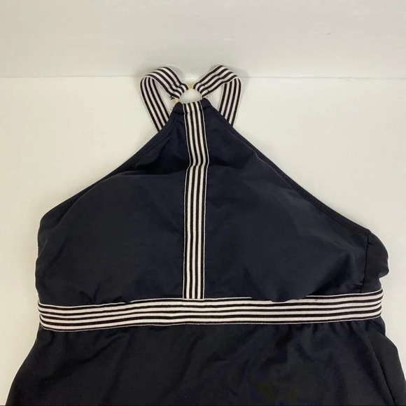 Anne Cole Studio Black White Classic Style Adjustable Halter Neck Tankini Top M - Picture 3 of 12
